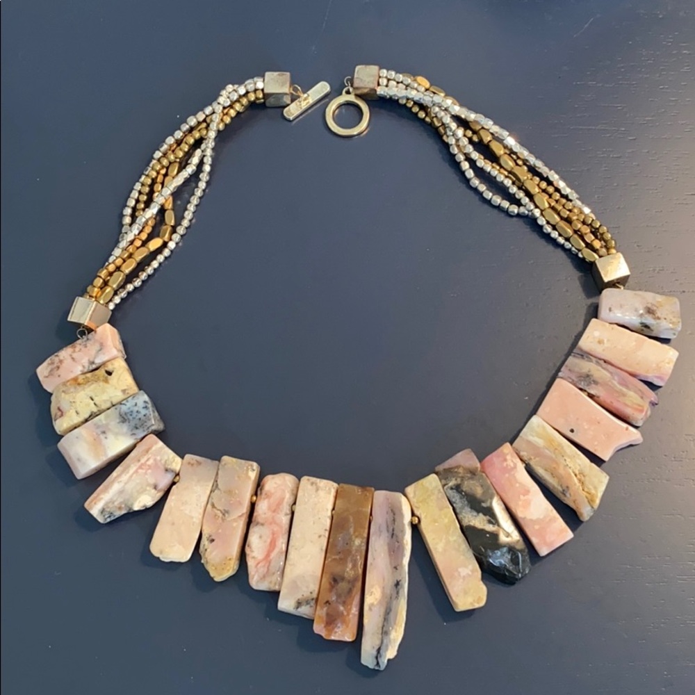 Pink stone statement necklace